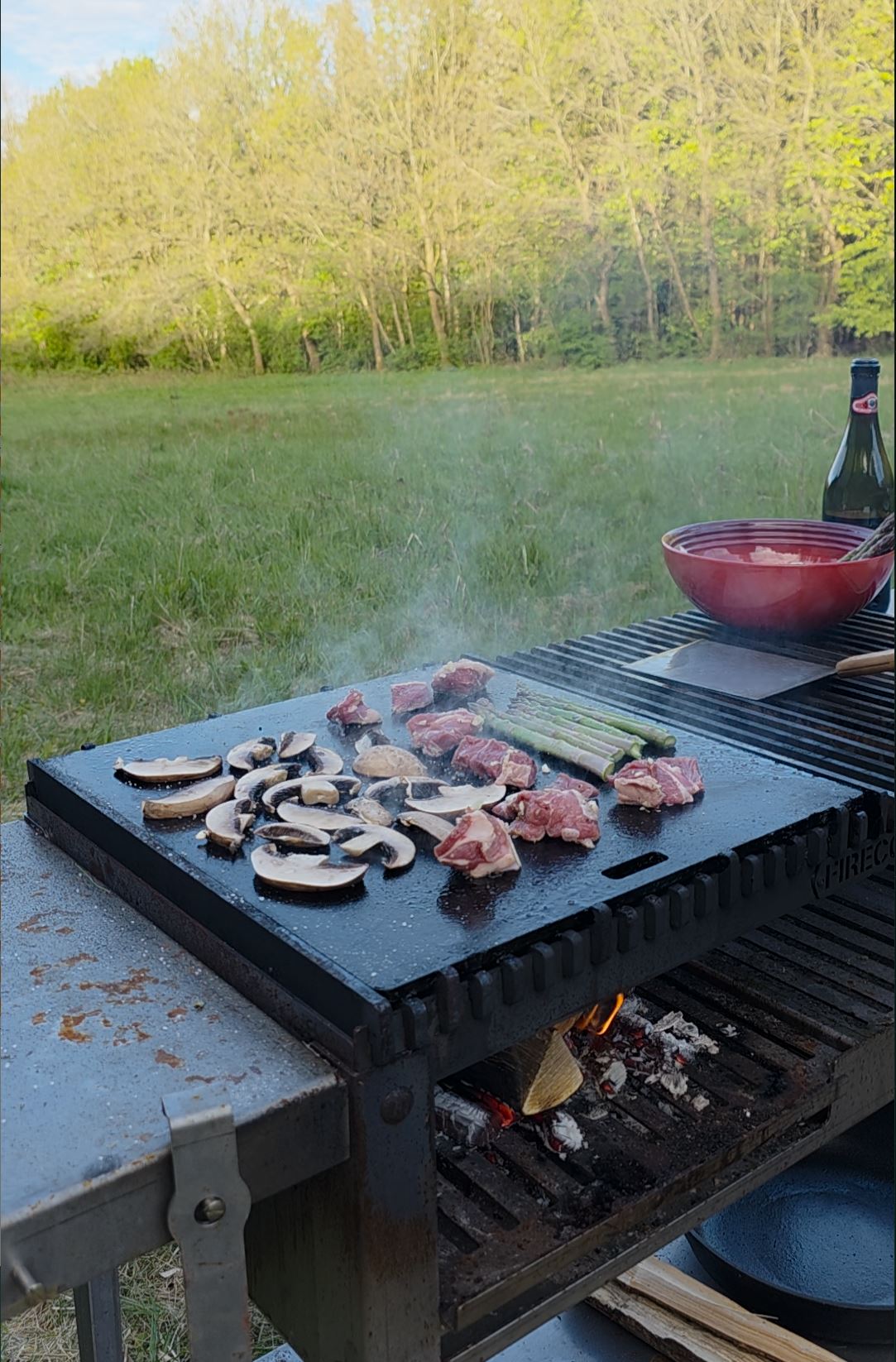 Firecook Outdoor Stove 45 ALL-IN kit m. Fryplate BIG, 2 Side Table Kit, Shelf Kit 45 & Firetool