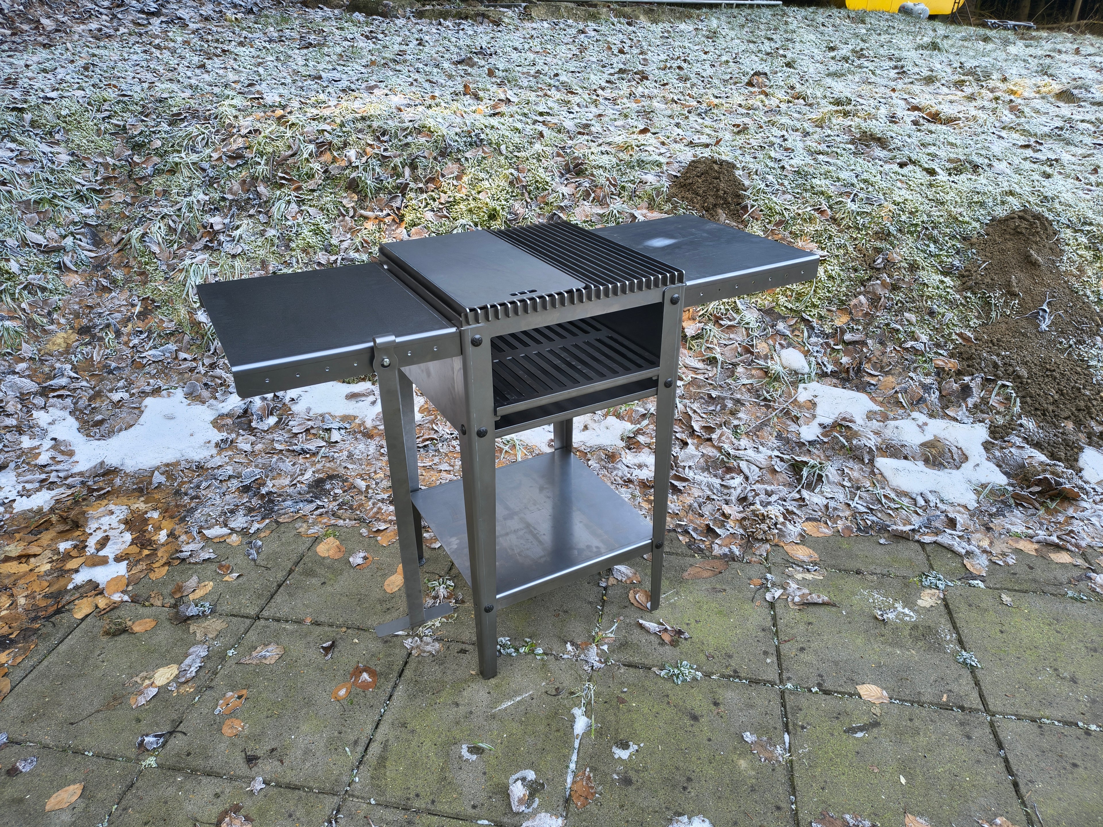 Firecook Outdoor Stove 45 ALL-IN kit m. Fryplate BIG, 2 Side Table Kit, Shelf Kit 45 & Firetool