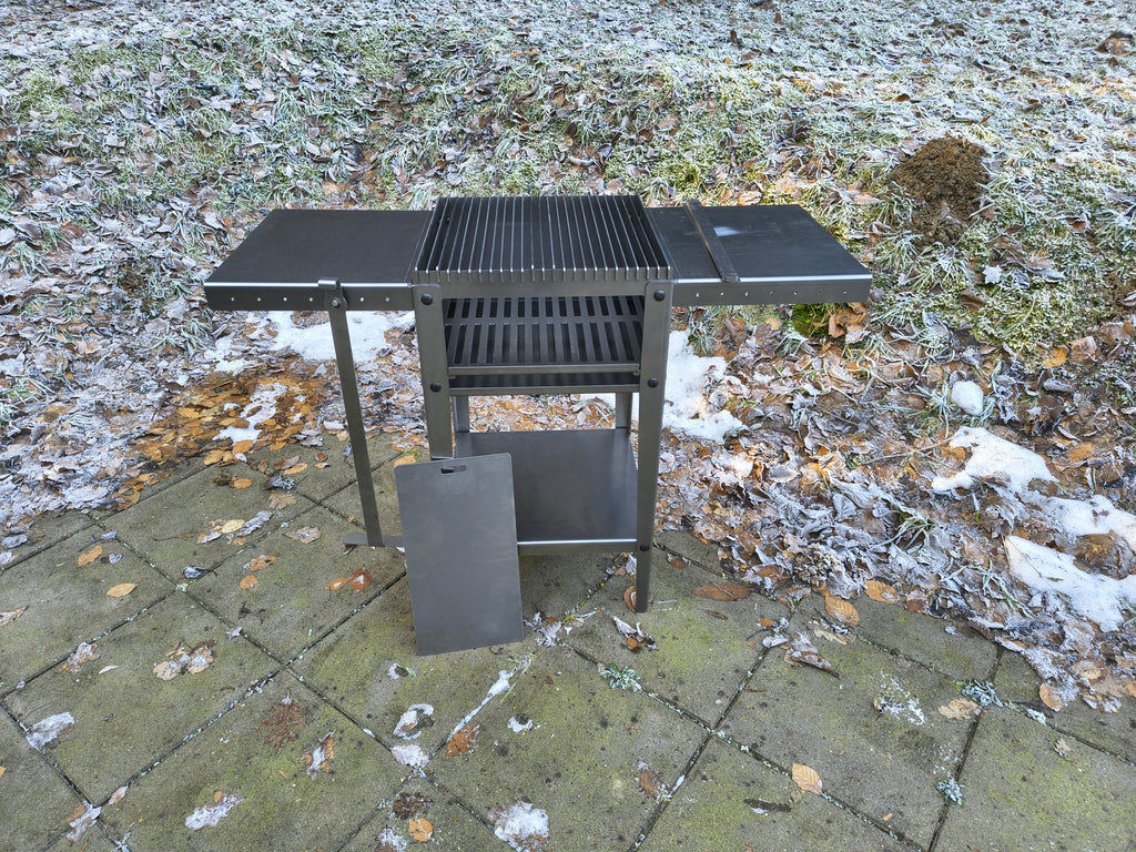 Firecook Outdoor Stove 45 ALL-IN kit m. Fryplate BIG, 2 Side Table Kit, Shelf Kit 45 & Firetool