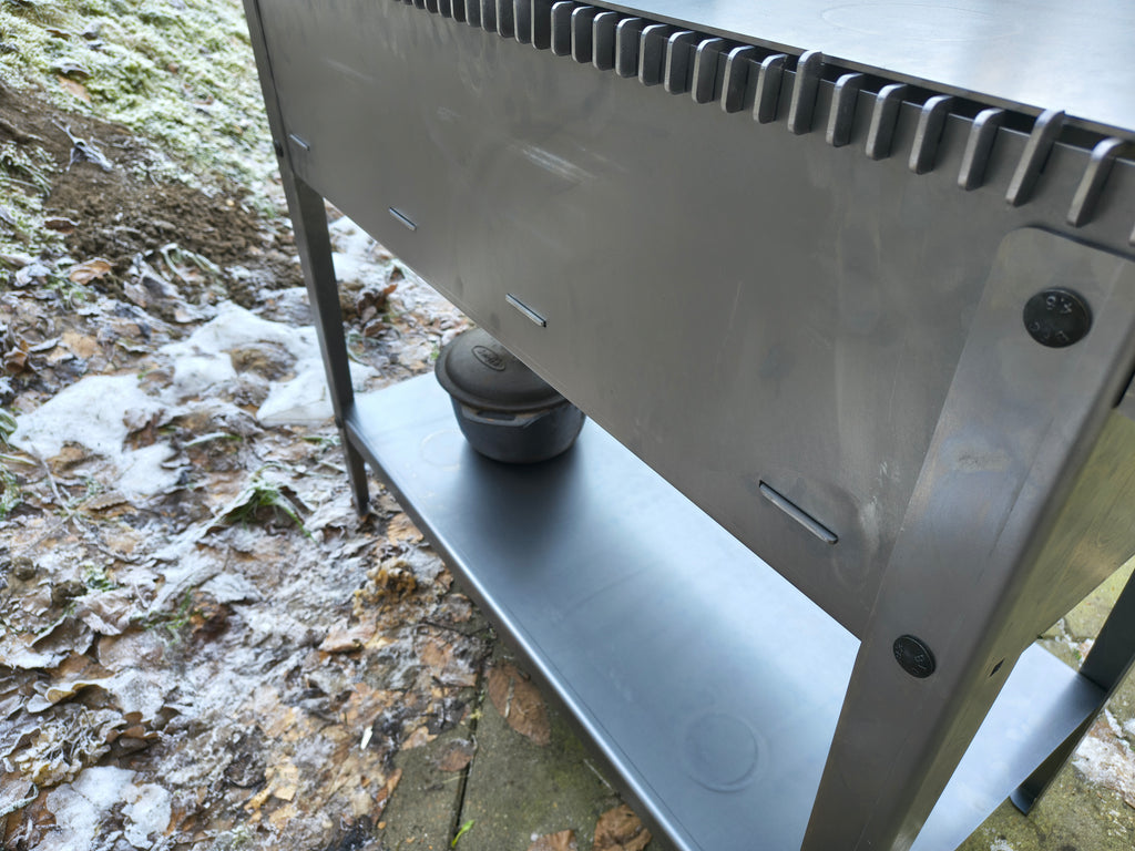Firecook Outdoor Stove 45 ALL-IN kit m. Fryplate BIG, 2 Side Table Kit, Shelf Kit 45 & Firetool