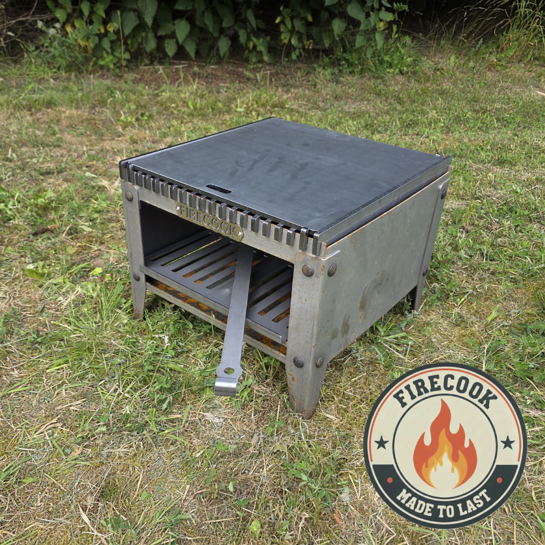 Firecook Outdoor Stove LOW 45 ALL-IN kit m. Fryplate BIG & Firetool