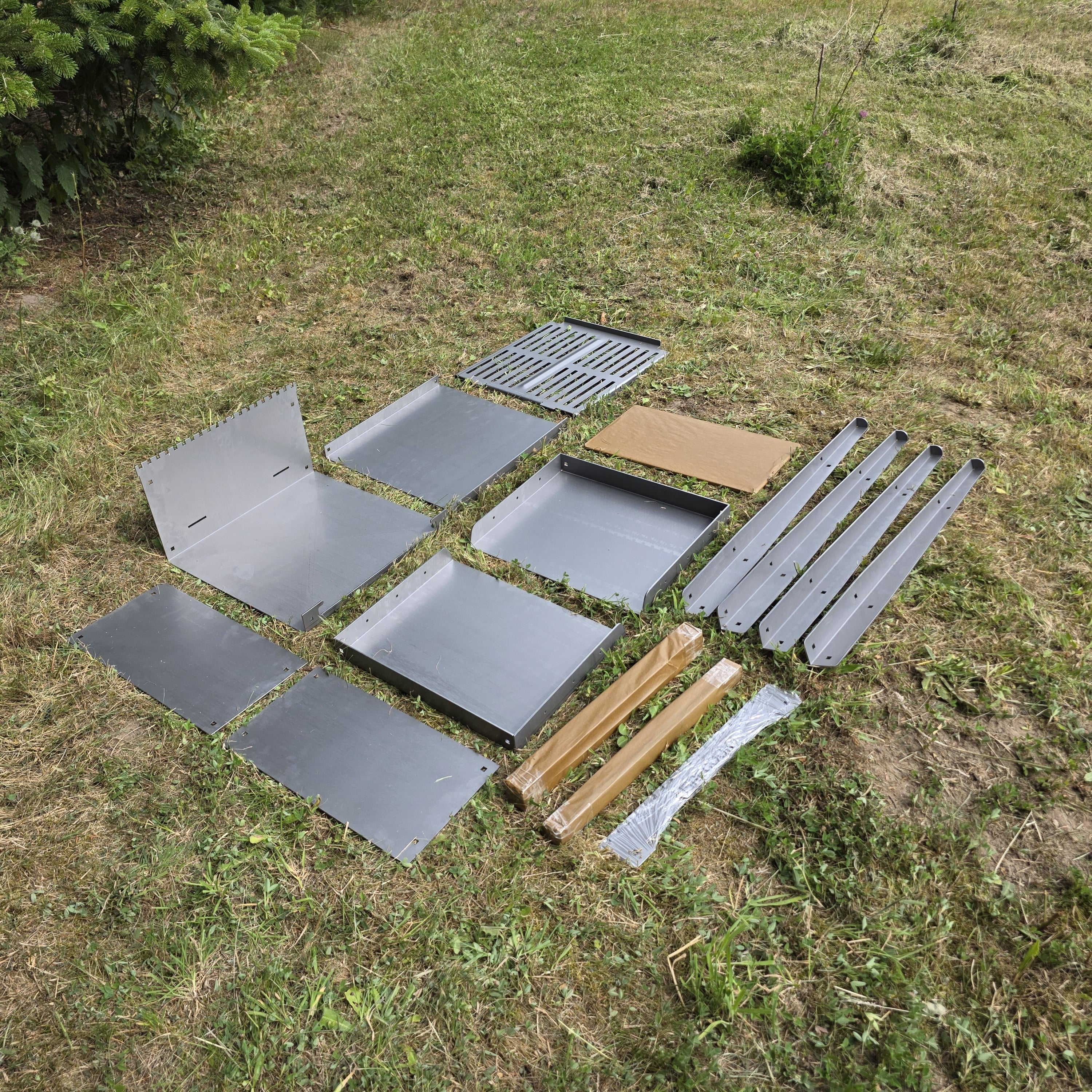 Firecook Outdoor Stove 45 ALL-IN kit m. 1 x Fryplate SMALL, 2 Side Table Kit, Shelf Kit 45 & Firetool