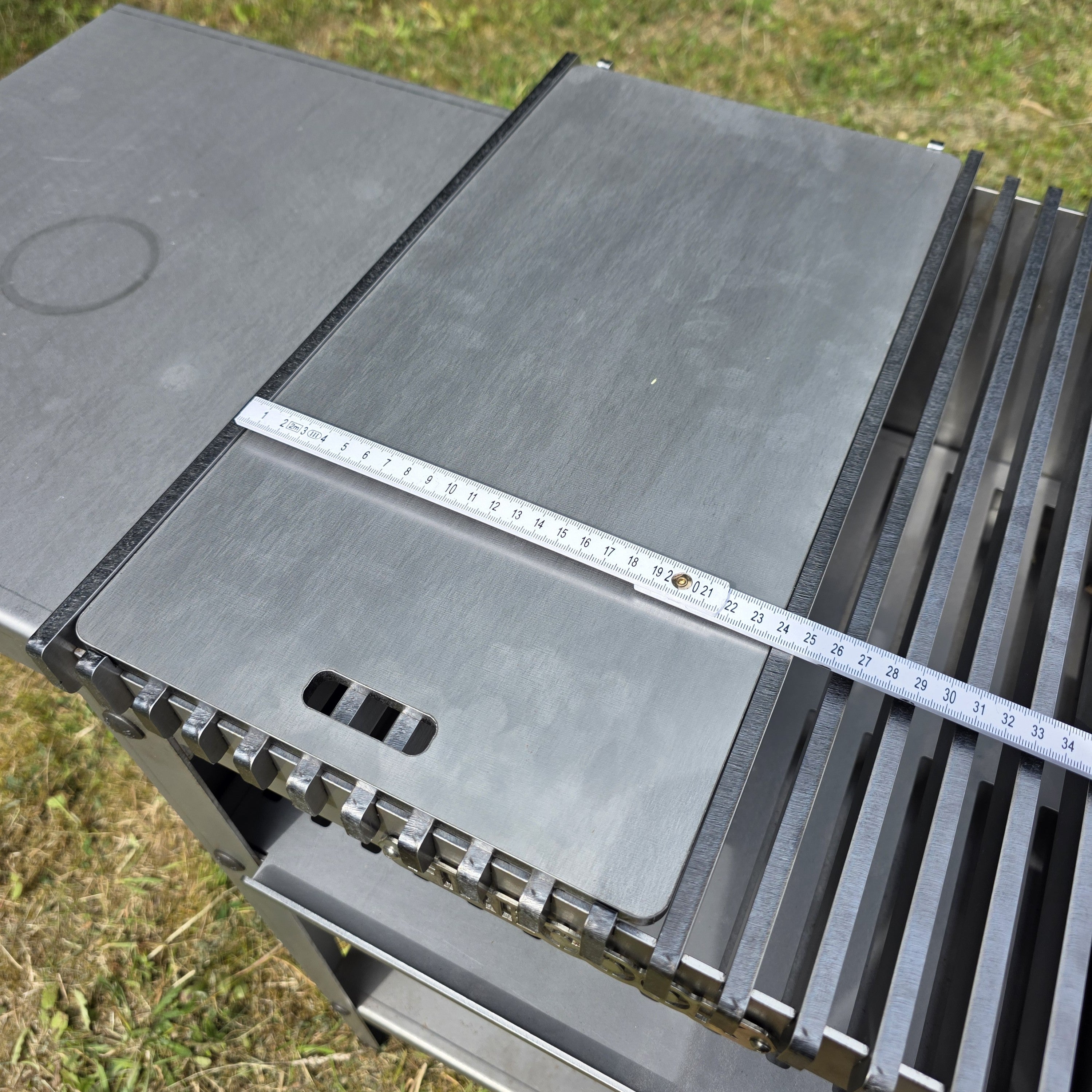 Firecook Outdoor Stove 45 ALL-IN kit m. 1 x Fryplate SMALL, 2 Side Table Kit, Shelf Kit 45 & Firetool