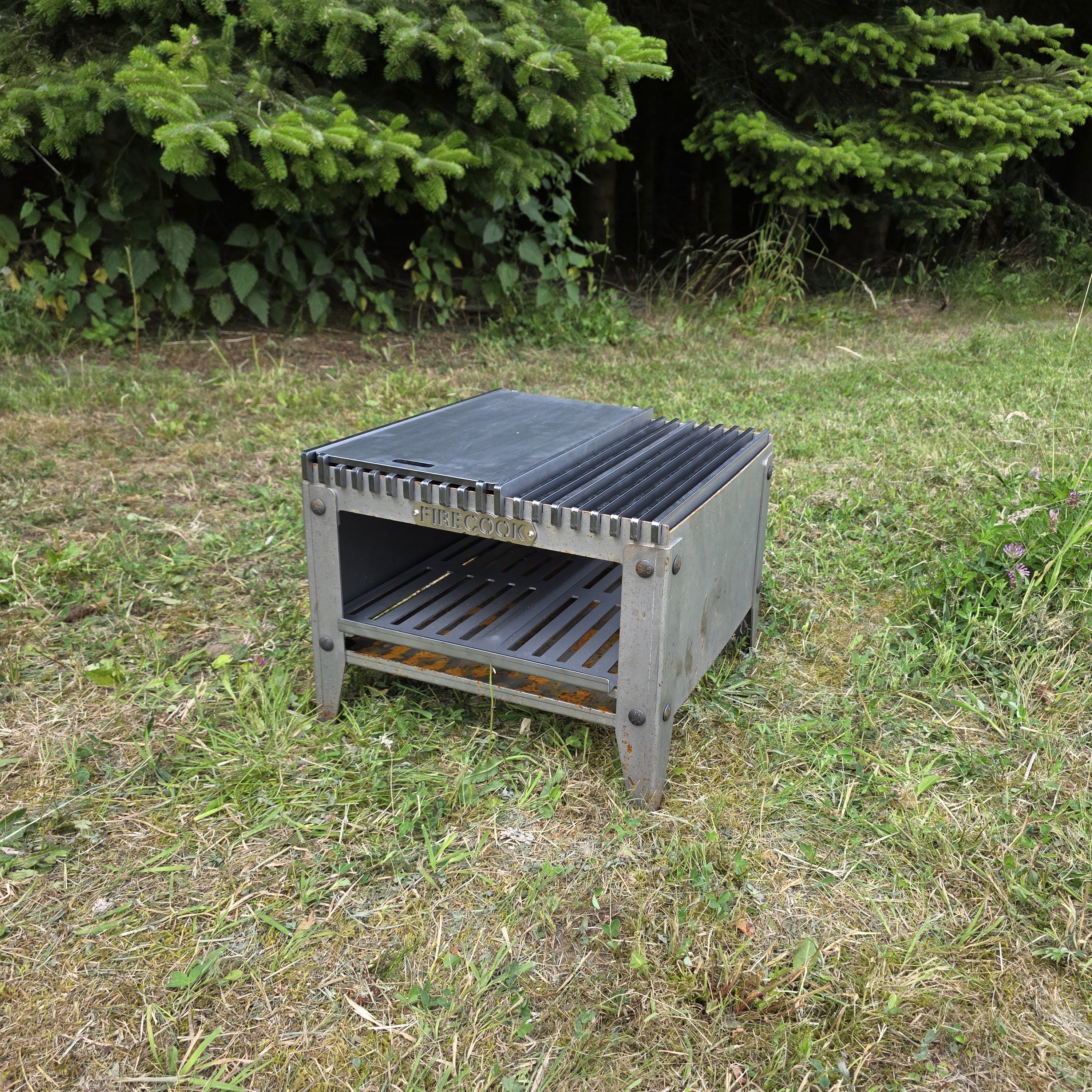 Firecook Outdoor Stove LOW 45 ALL-IN kit m. Fryplate SMALL & Firetool