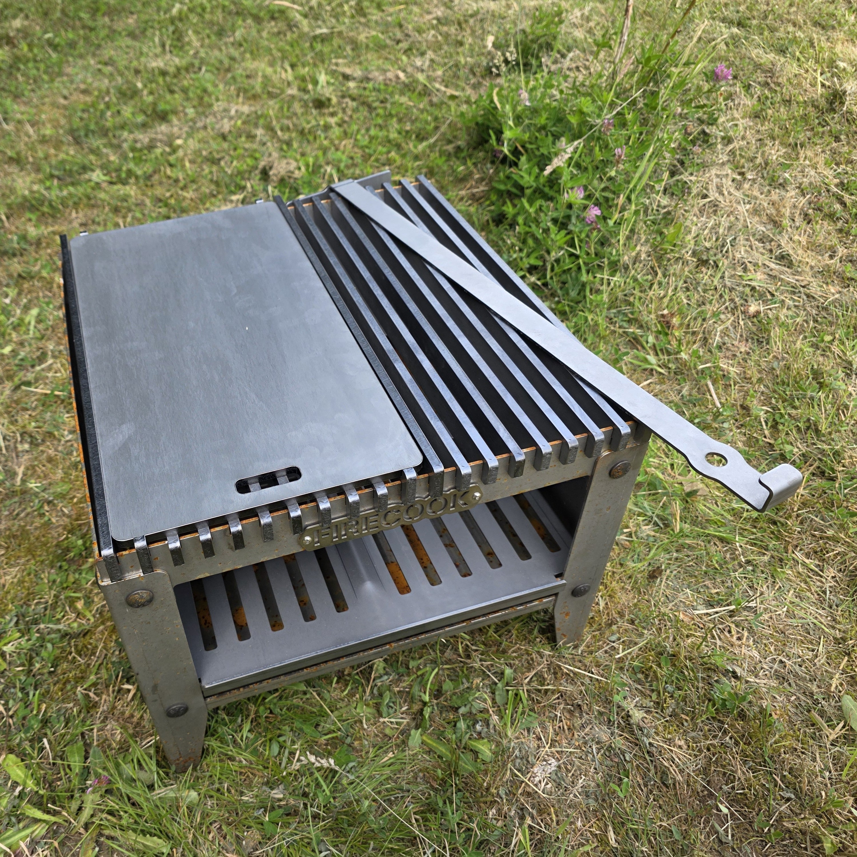 Firecook Outdoor Stove LOW 45 ALL-IN kit m. Fryplate SMALL & Firetool