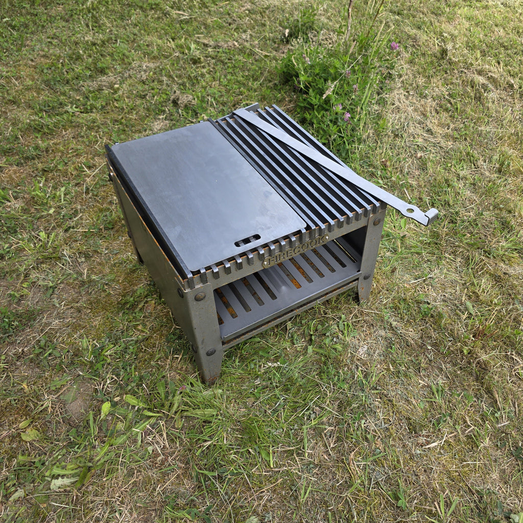 Firecook Outdoor Stove LOW 45 ALL-IN kit m. Fryplate SMALL & Firetool