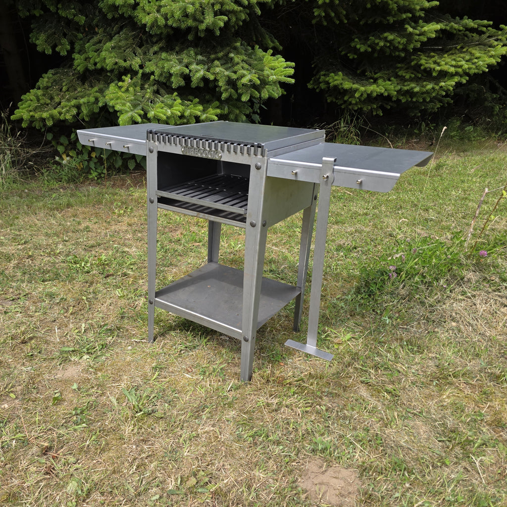 Firecook Outdoor Stove 45 ALL-IN kit m. Fryplate BIG, 2 Side Table Kit, Shelf Kit 45 & Firetool