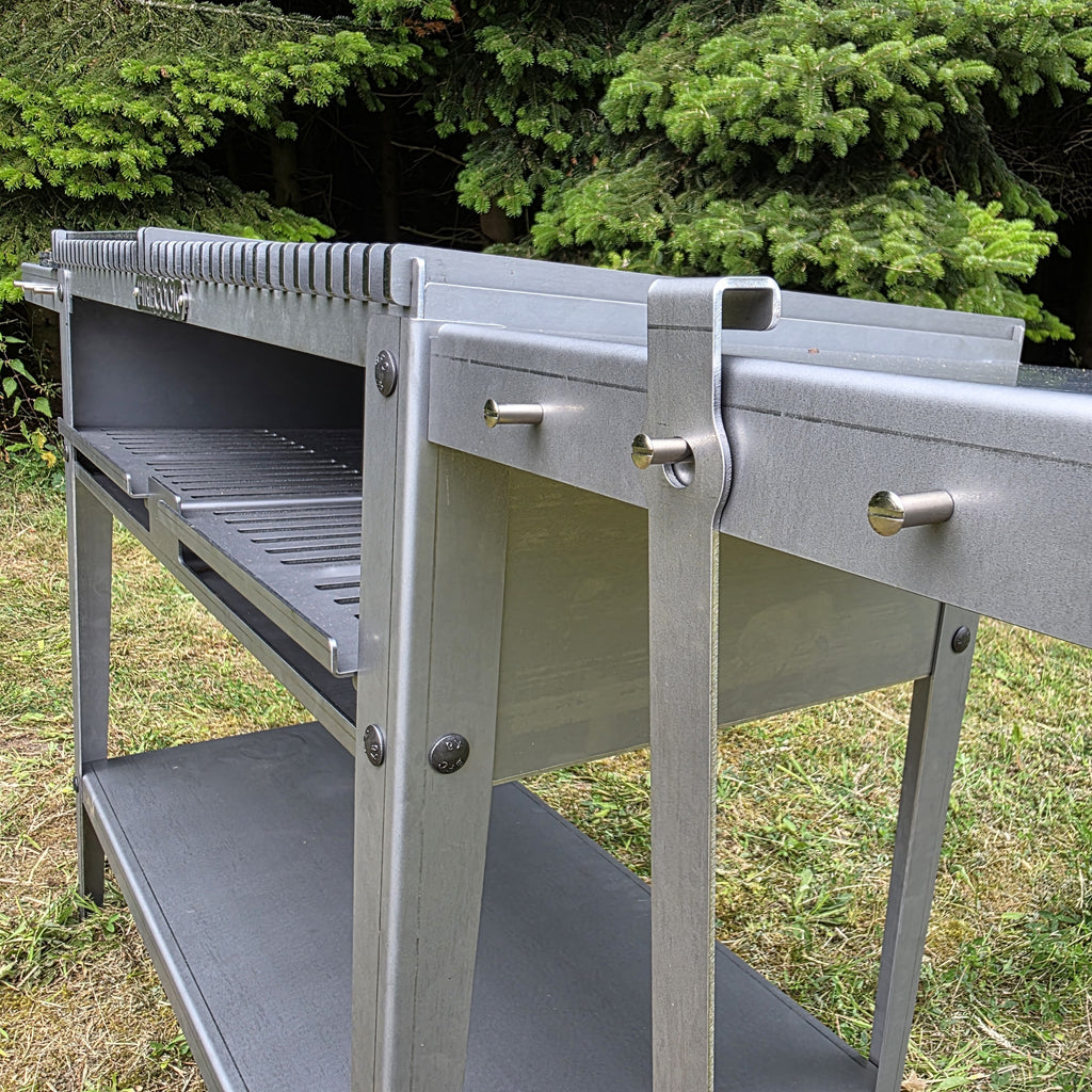 Firecook Outdoor Stove 90 ALL-IN kit m. 2 x Fryplate BIG, 2 x Side Table Kit, Shelf Kit 90 & Firetool