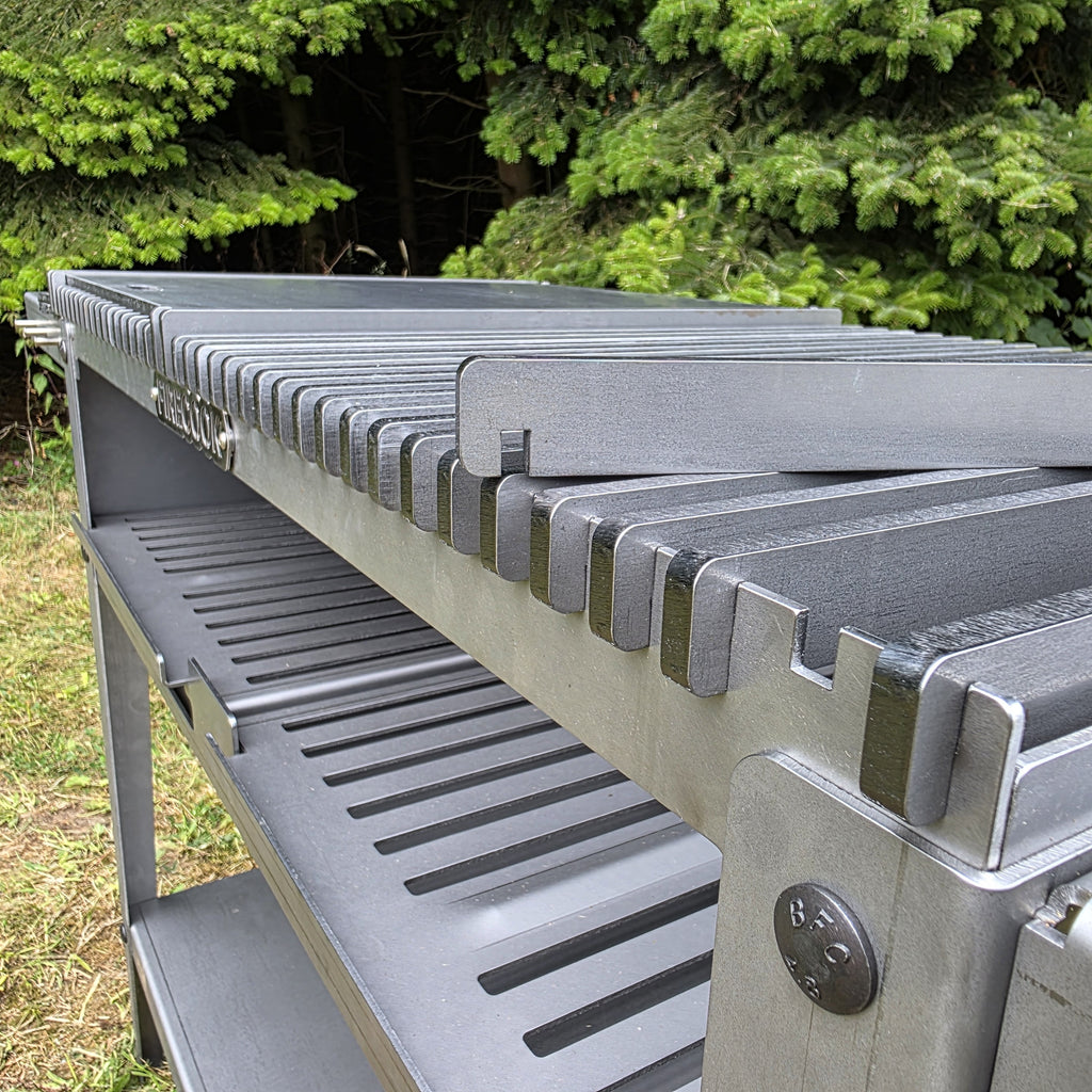 Firecook Outdoor Stove 90 ALL-IN kit m. 2 x Fryplate BIG, 2 x Side Table Kit, Shelf Kit 90 & Firetool