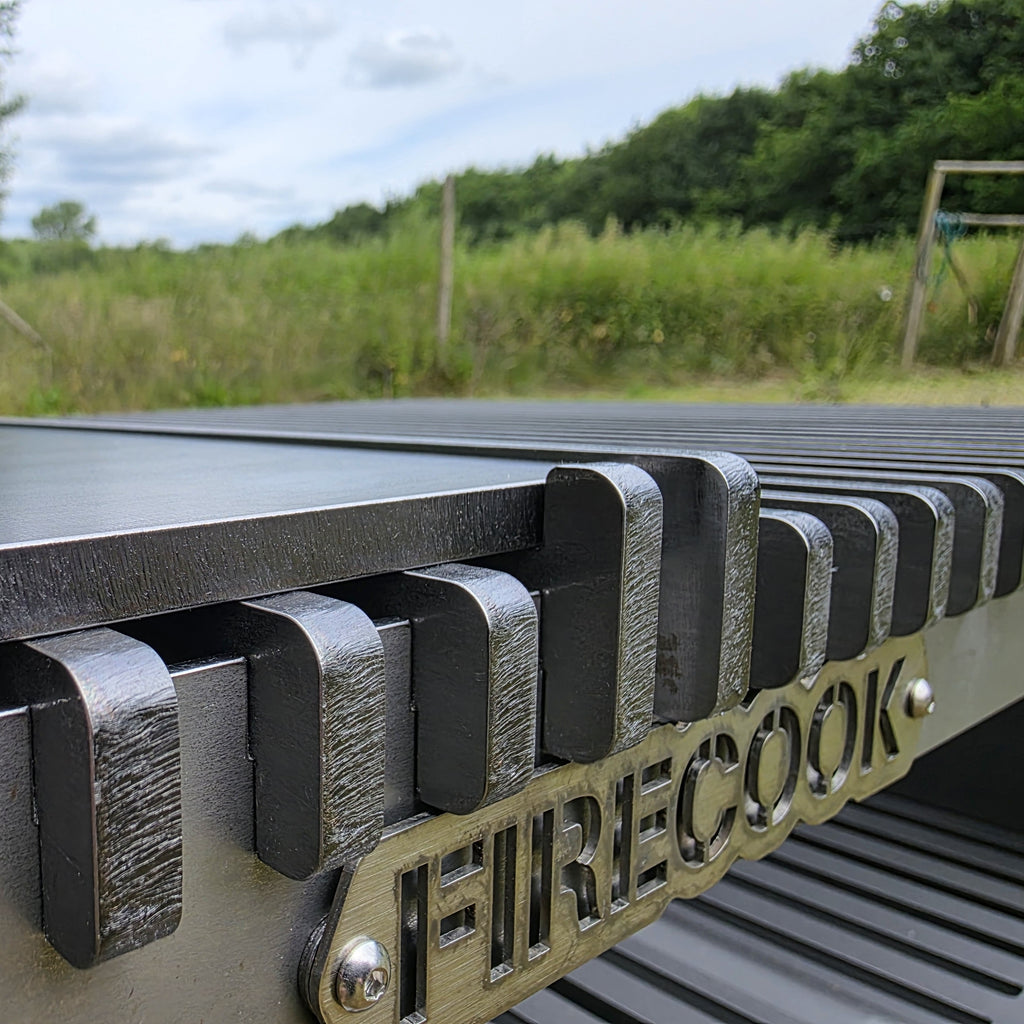 Firecook Outdoor Stove 90 ALL-IN kit m. 2 x Fryplate BIG, 2 x Side Table Kit, Shelf Kit 90 & Firetool