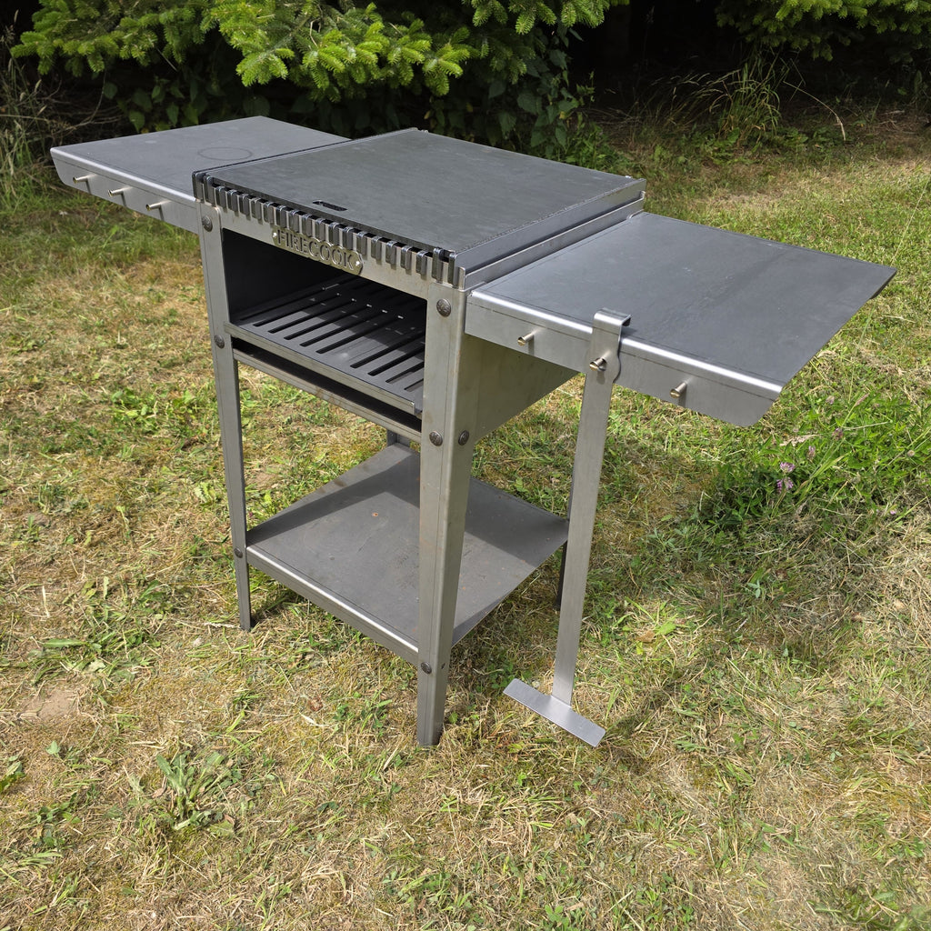 Firecook Outdoor Stove 45 ALL-IN kit m. Fryplate BIG, 2 Side Table Kit, Shelf Kit 45 & Firetool