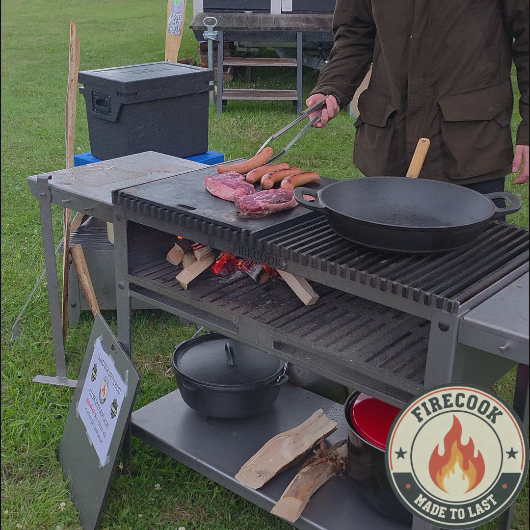 Firecook Outdoor Stove LOW 45 ALL-IN kit m. Fryplate SMALL & Firetool